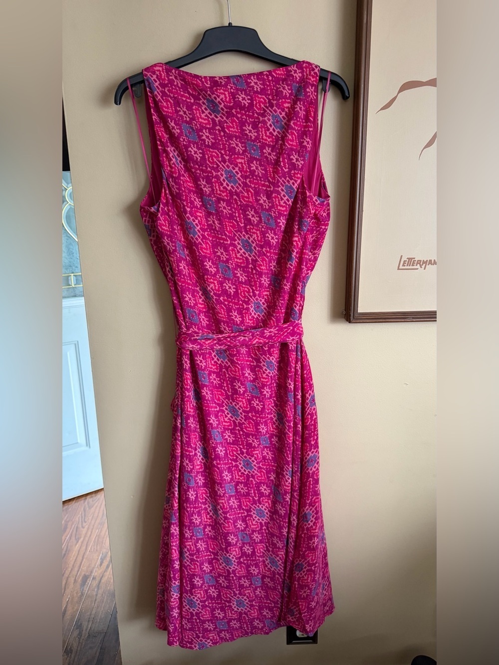 Ralph Lauren Geo-Print Belted Crepe Midi Dress in size 14 - Picture 13 of 16